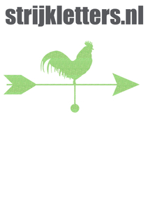 Vel Strijkletters Pijl met Haan Glitter Neon Green Glitter 447 - afb. 1