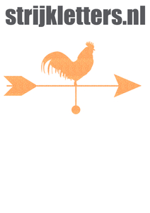 Vel Strijkletters Pijl met Haan Glitter Neon Orange Glitter 449 - afb. 1