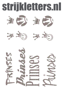 Vel Strijkletters Prinses Glitter Regenboog Multicolor 453 - afb. 1