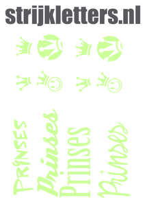 Vel Strijkletters Prinses Glow in the Dark - afb. 1