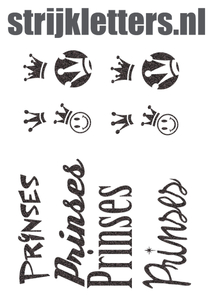 Vel Strijkletters Prinses Glitter Black Glitter 458 - afb. 1