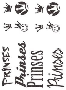 Vel Strijkletters Prinses Glitter Black Glitter 458 - afb. 2