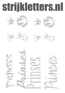 Vel Strijkletters Prinses Glitter Rainbow White 488 - afb. 1