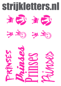 Vel Strijkletters Prinses Glow in the Dark Roze - afb. 1
