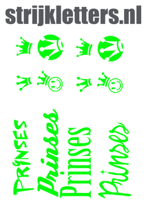Vel Strijkletters Prinses Glow in the Dark Groen - afb. 1