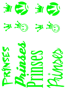Vel Strijkletters Prinses Glow in the Dark Groen - afb. 2
