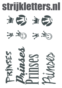 Vel Strijkletters Prinses Glitter Grey Glitter 459 - afb. 1