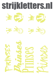 Vel Strijkletters Prinses Glitter Neon Yellow Glitter 446 - afb. 1