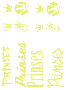 Vel Strijkletters Prinses Glitter Neon Yellow Glitter 446 - afb. 2