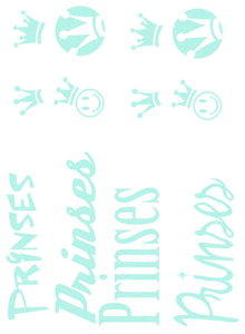 Vel Strijkletters Prinses Glitter Neon Bleu Glitter 480 - afb. 2