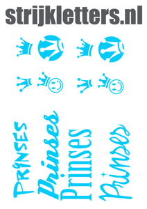 Vel Strijkletters Prinses Glow in the Dark Blauw - afb. 1