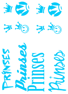 Vel Strijkletters Prinses Glow in the Dark Blauw - afb. 2