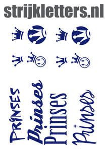 Vel Strijkletters Prinses Glitter Royal Blue Glitter 489 - afb. 1