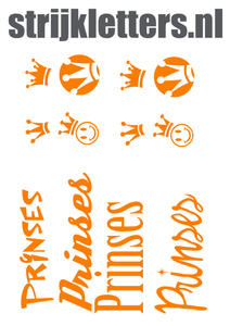 Vel Strijkletters Prinses Glow in the Dark Oranje - afb. 1
