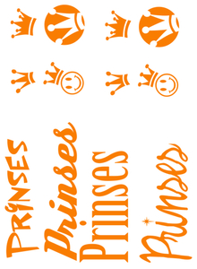 Vel Strijkletters Prinses Glow in the Dark Oranje - afb. 2