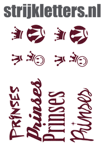 Vel Strijkletters Prinses Glitter Burgundy  Glitter 422 - afb. 1
