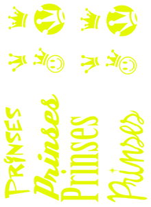 Vel Strijkletters Prinses Glow in the Darg Geel - afb. 2