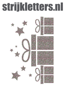 Vel Strijkletters Sinterklaas Cadeautjes Glitter Regenboog Multicolor 453 - afb. 1