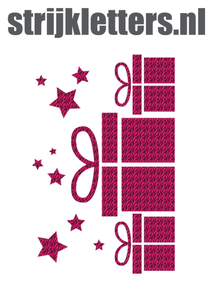 Vel Strijkletters Sinterklaas Cadeautjes Design Zebra Roze - afb. 1