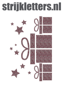 Vel Strijkletters Sinterklaas Cadeautjes Glitter Rose Gold Glitter 486 - afb. 1