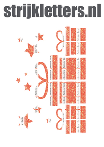 Vel Strijkletters Sinterklaas Cadeautjes Glitter Rainbow Coral Glitter ST - afb. 1