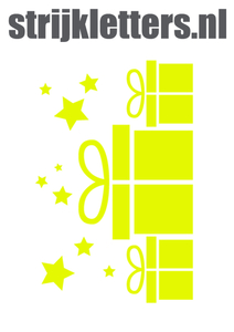 Vel Strijkletters Sinterklaas Cadeautjes Glow in the Darg Geel - afb. 1