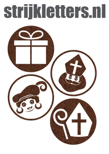 Vel Strijkletters Sinterklaas Rondjes Glitter Brons Glitter 452 - afb. 1