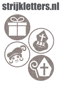 Vel Strijkletters Sinterklaas Rondjes Glitter Regenboog Multicolor 453 - afb. 1