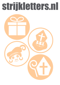 Vel Strijkletters Sinterklaas Rondjes Flex Huidskleur - afb. 1
