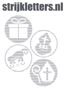 Vel Strijkletters Sinterklaas Rondjes Glitter Rainbow White 488 - afb. 1