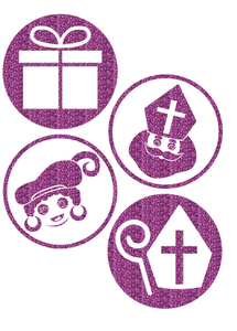 Vel Strijkletters Sinterklaas Rondjes Glitter Lavender - afb. 2