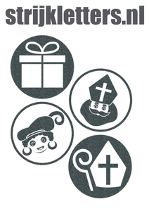 Vel Strijkletters Sinterklaas Rondjes Glitter Grey Glitter 459 - afb. 1