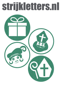 Vel Strijkletters Sinterklaas Rondjes Glitter Emerald Glitter 427 - afb. 1