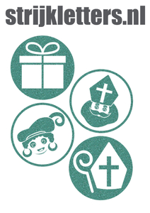 Vel Strijkletters Sinterklaas Rondjes Glitter Jade Glitter 482 - afb. 1