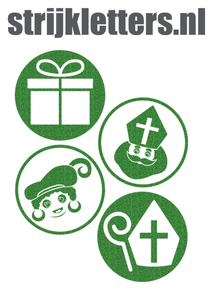 Vel Strijkletters Sinterklaas Rondjes Glitter Green Glitter 455 - afb. 1
