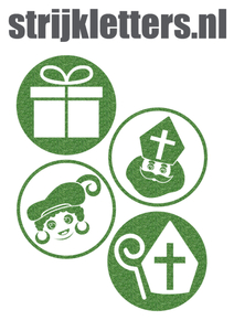 Vel Strijkletters Sinterklaas Rondjes Glitter Light Green Glitter 483 - afb. 1