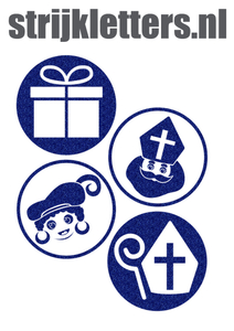 Vel Strijkletters Sinterklaas Rondjes Glitter Royal Blue Glitter 489 - afb. 1