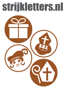 Vel Strijkletters Sinterklaas Rondjes Glitter Copper 426 - afb. 1