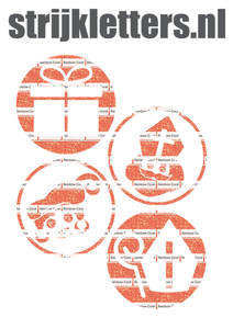Vel Strijkletters Sinterklaas Rondjes Glitter Rainbow Coral Glitter ST - afb. 1