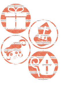 Vel Strijkletters Sinterklaas Rondjes Glitter Rainbow Coral Glitter ST - afb. 2