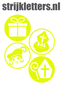 Vel Strijkletters Sinterklaas Rondjes Glow in the Darg Geel - afb. 1