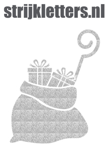Vel Strijkletters Sinterklaas Zak Glitter Silver 450 - afb. 1