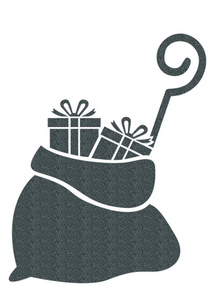 Vel Strijkletters Sinterklaas Zak Glitter Grey Glitter 459 - afb. 2