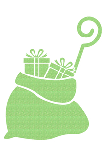 Vel Strijkletters Sinterklaas Zak Glitter Neon Green Glitter 447 - afb. 2