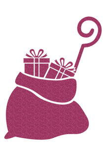 Vel Strijkletters Sinterklaas Zak Glitter Pink Glitter 457 - afb. 2