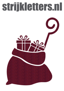 Vel Strijkletters Sinterklaas Zak Glitter Burgundy  Glitter 422 - afb. 1