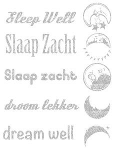 Vel Strijkletters Slaap Zacht Glitter Silver 450 - afb. 2