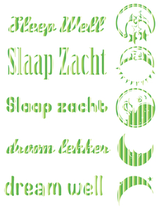 Vel Strijkletters Slaap Zacht Mirror Groen - afb. 2