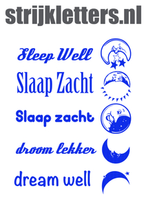 Vel Strijkletters Slaap Zacht Design Carbon Blauw - afb. 1