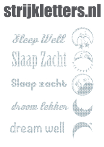 Vel Strijkletters Slaap Zacht Design Metaalpop - afb. 1